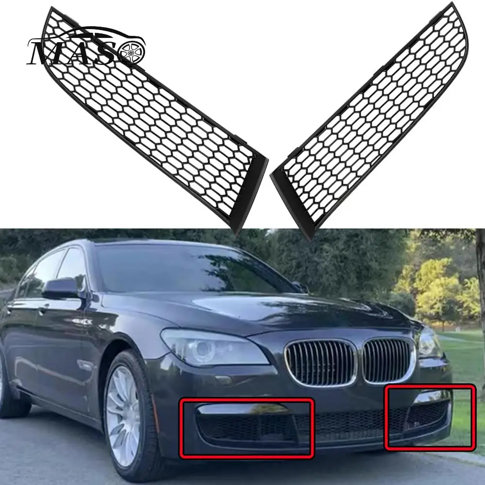 

Left Right Car Front Lower Bumper Fog Light Lamp Grille Honeycomb Mesh Grills for BMW 7 Series F01 F02 M Sport 2009-2015