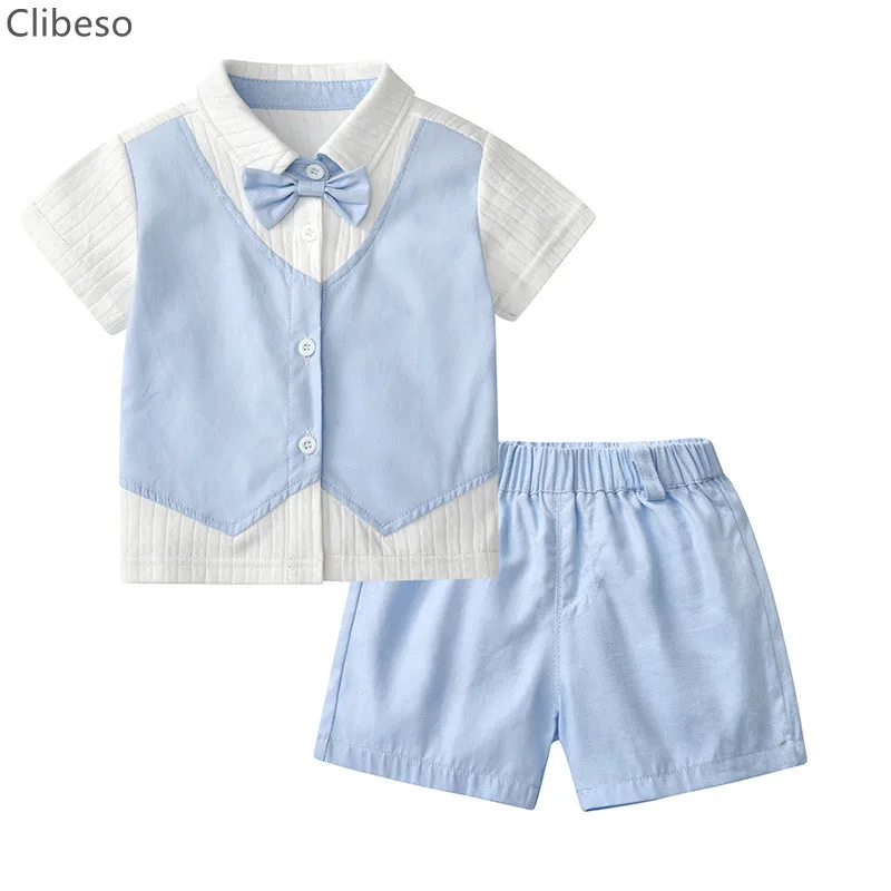 Spanish Boys Clothes Suits for Children Top and Shorts Sets Kids Formal