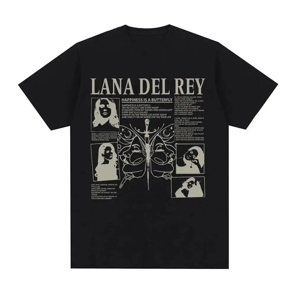 가수 Lana Del Rey 프린트 T 셔츠 남성 여성 패션 힙합 streetwear 하라주쿠 반소매 플러스 사이즈 T 셔츠 유니섹스
