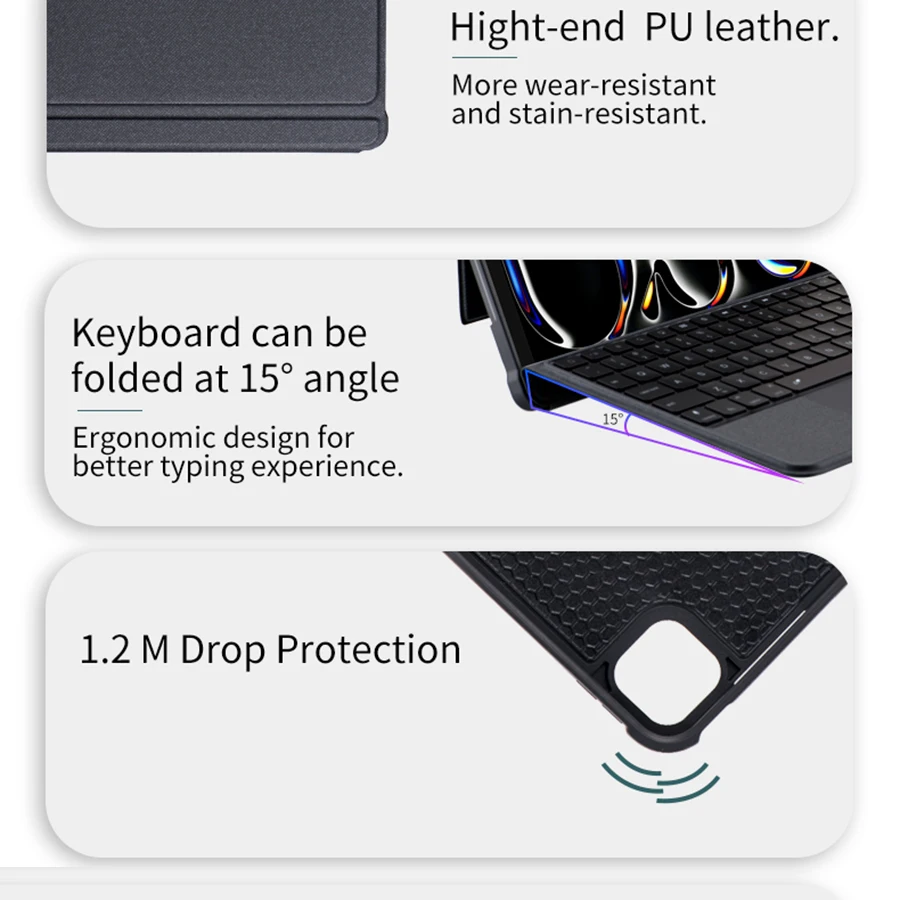 Keyboard Case For iPad Air 11 13 2024 M2,Magic Keyboard Cover