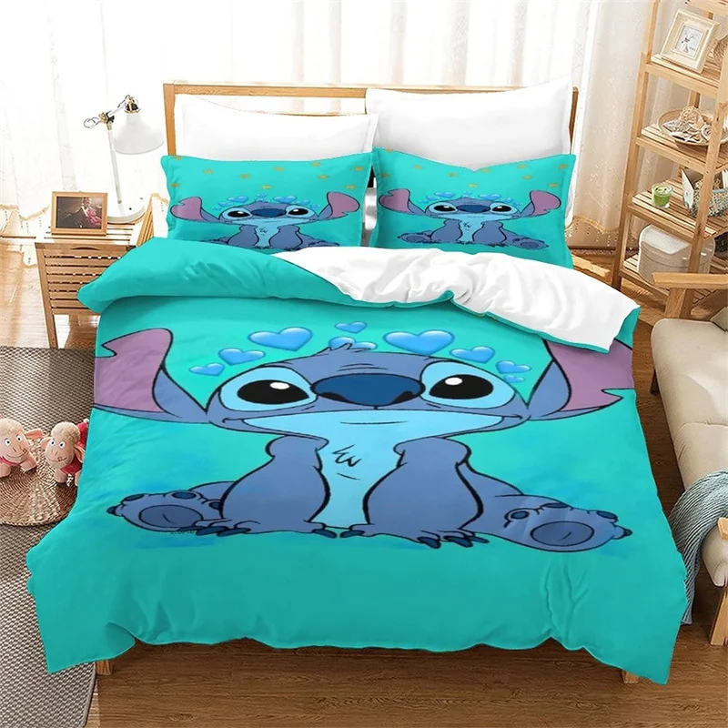 

Cartoon Anime Stitch and Lilo Duvet Cover Set Children Duvet Cover Bedding Set Quilt Cover Children Adult Bedroom Decoration