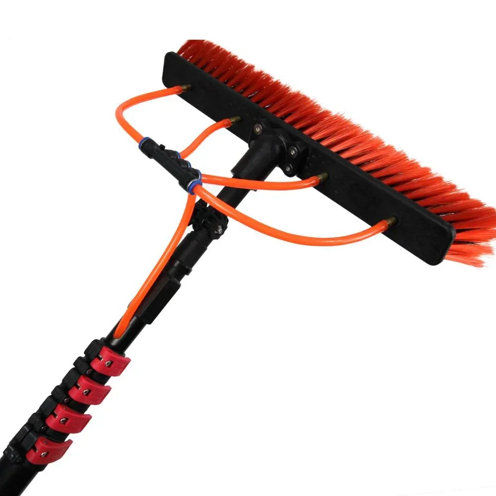 

2021 new 24FT 7.2m telescopic pole cleaning solar panel with long handle wash brush