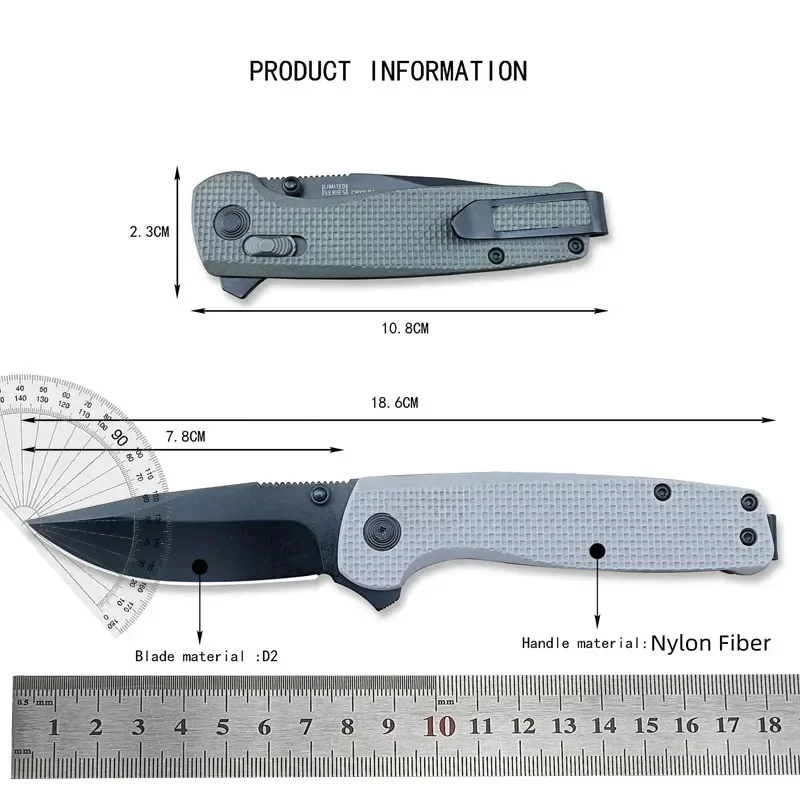 Folding Pocket Knives Drop Point Blade Nylon Fiber Handle Outdoor Camping 6