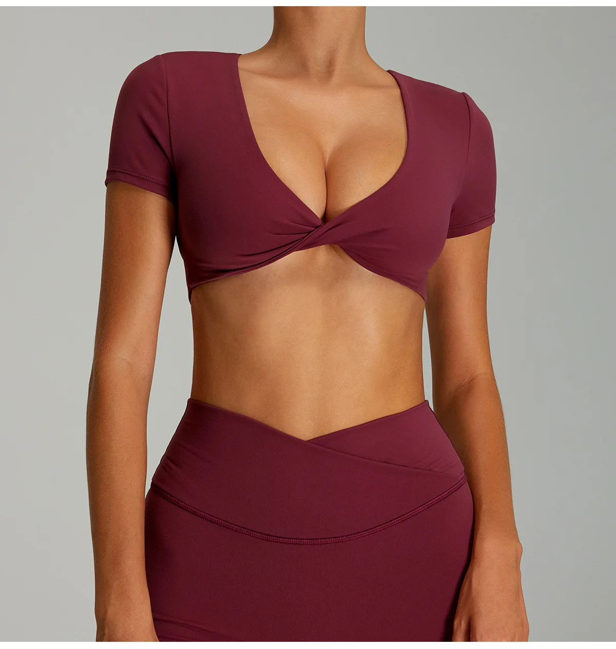 섹시한 스포츠 셔츠 통기성 반팔 운동복 여성 백리스 요가복 스포츠 크롭탑 여성 짐탑