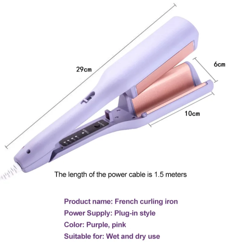 32mm French egg roll curling iron wavy wool curling splint negative ion water ripple large curl hair curler hair iron