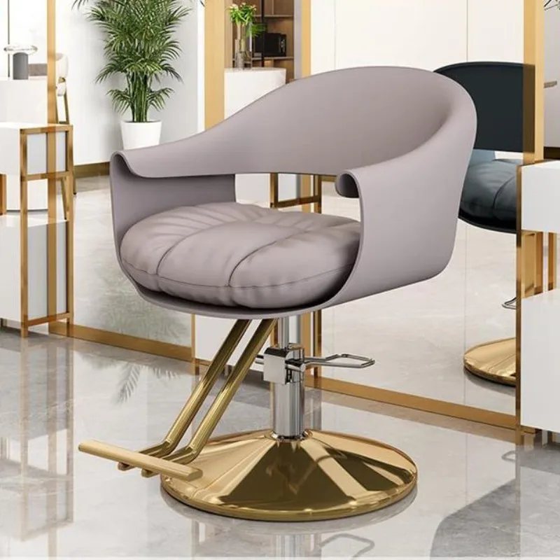 Equipment Facial Barber Chair Beauty Metal Shampoo Barber Chair Ergonomic Stylist Silla De Barbero Gold Beauty Salon Furniture