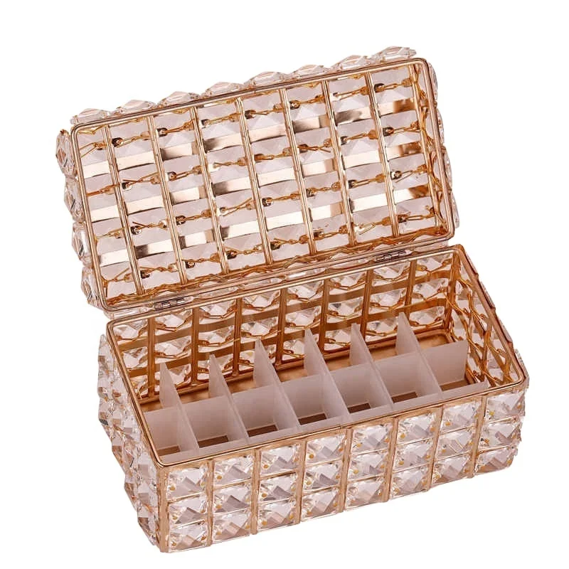 

Gloss Container Storage Tray With Cover Makeup Lipstick Organizer Crystal Box Home Desktop Cosmetics Lip