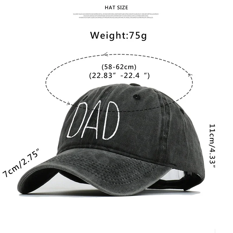 Retro Washed Cotton Baseball Caps Fashion DAD MOM Letter Embroidery Women Men Hats Outdoor Sport Visors Snapback Breathable Cap 4