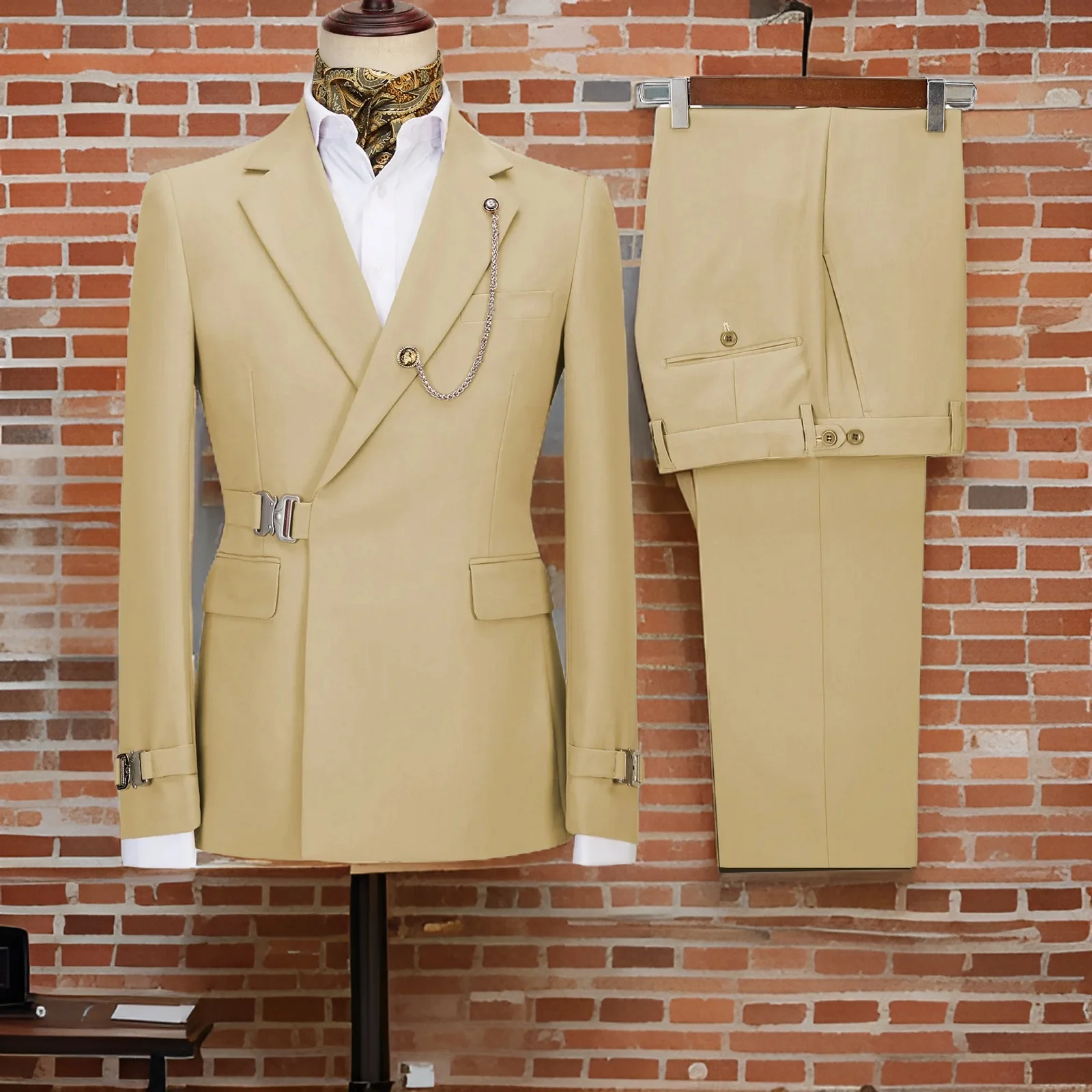 

Slim Fit Suits for Men 2 Pcs (Blazer + Pants) Men's Business Suits Notch Lapel Prom Groom Tuxedos For Wedding Party Suit 2024