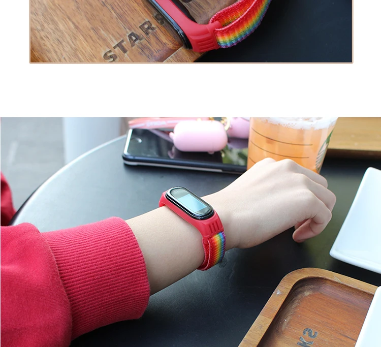 Armband für Mi Band 3/4/5/6/7, Miband 7, Nylon-Sport-Loop-Uhr, Ersatzarmband, Pulsera Correa für Xiaomi Mi Band 6, Armband – Detail 3