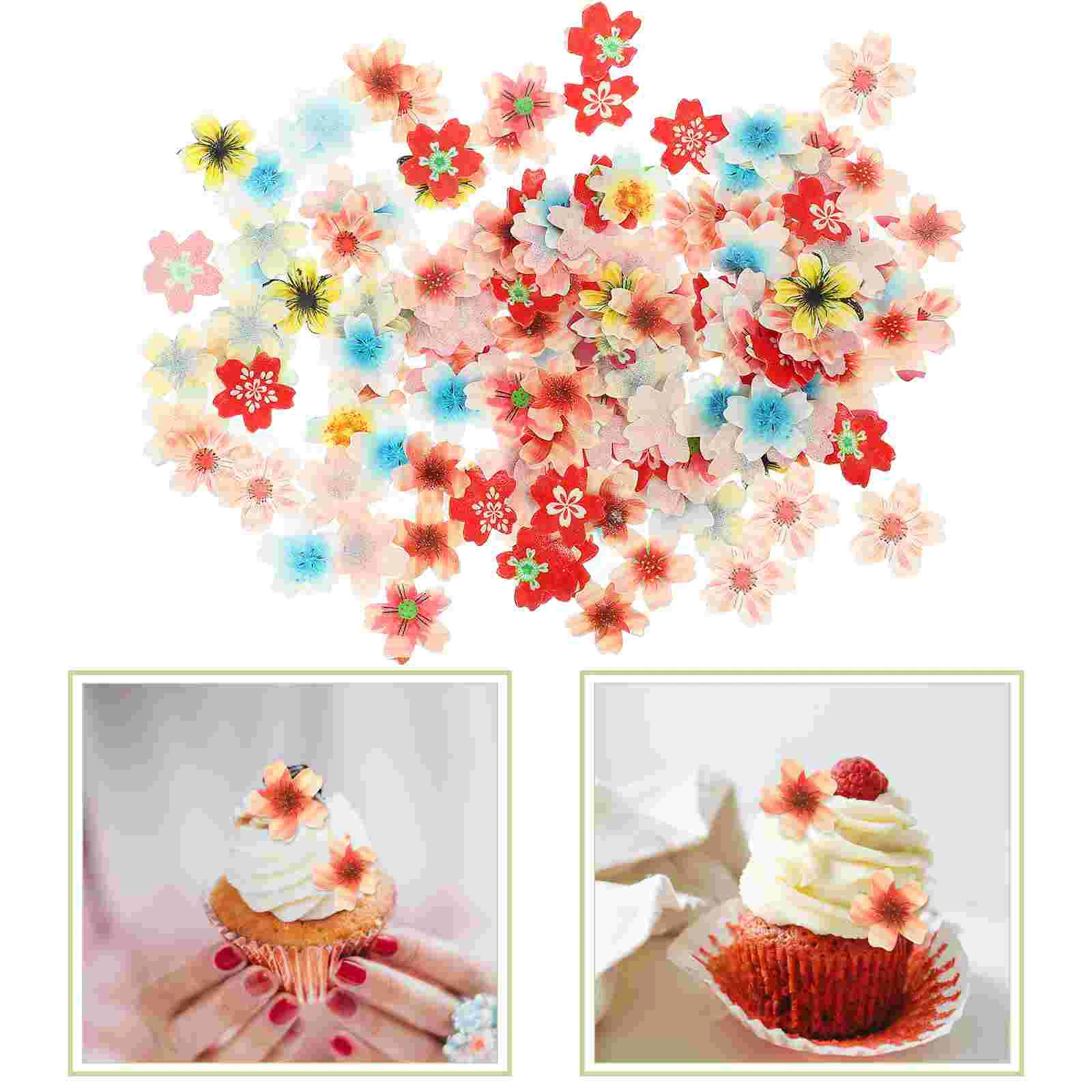

Flower Cake Decoration Edible Dessert Making Ornament Wedding Sticky Rice Paper Flowers for Decorating