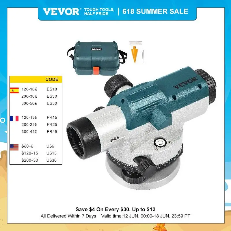 Automatic Optical Level Automatic Level Kit Laser Level Vevor