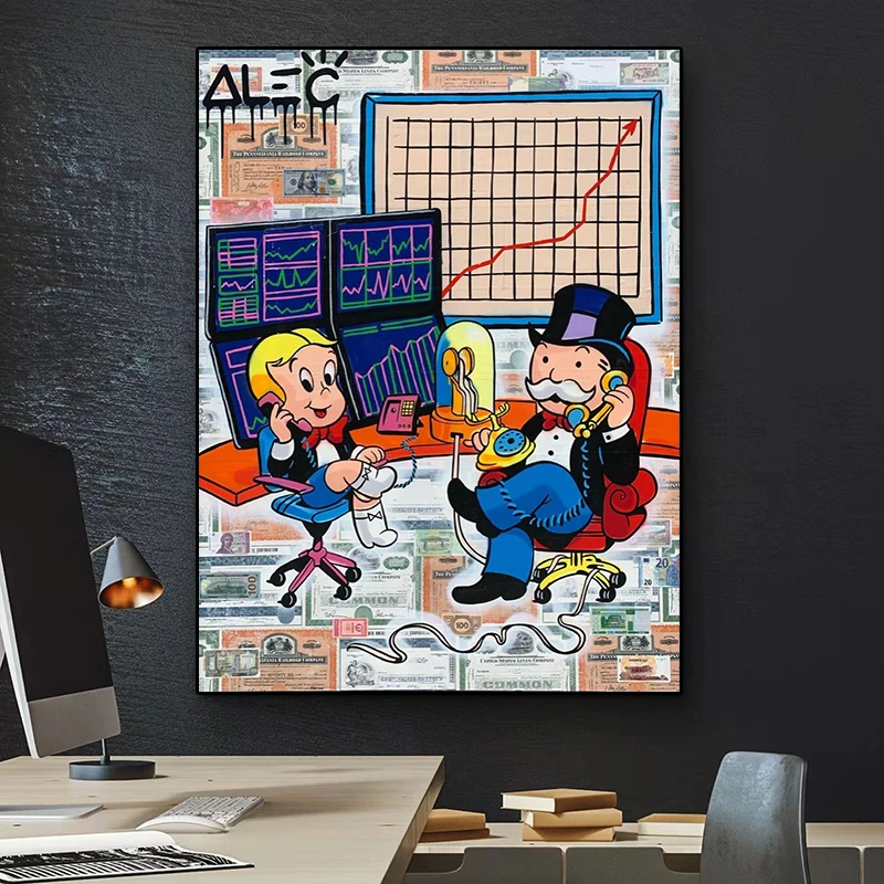 Monopoly Man Monopoly Art Monopoly Print Neon Wall Art Street Art Graffiti  Canvas Poster Home Decor Gift For Him Money Art Neon - Painting &  Calligraphy - AliExpress