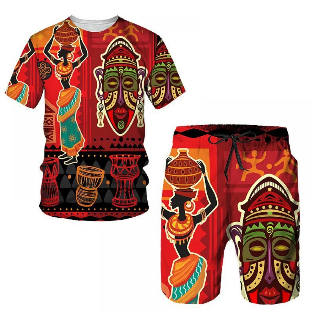 thumbnail image 1 of Conjunto de chándal para hombre, estilo bohemio, hippie, estilo hippie, años 60 y 70, estilo bohemio, informal, camisa y pantalones cortos, disfraz de cosplay étnico, 1 of 5