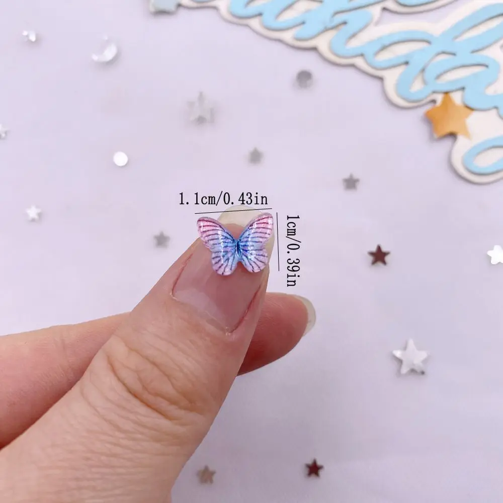 50PCS 10mm 사랑스러운 수지 다채로운 미니 크리스탈 아름다운 나비 플랫 백 라인 석 DIY 네일 아트 쥬얼리 공예 액세서리