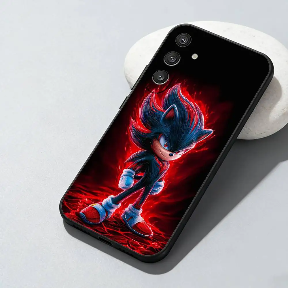 Sonic-Inspired Soft Black Phone Case - Stylish Wallpaper Design