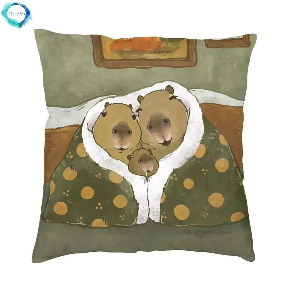 

Capybara Try To Eat Cushion Cover 40x40cm Nordic Pillows Case for Car Sofa Print Pillowcases