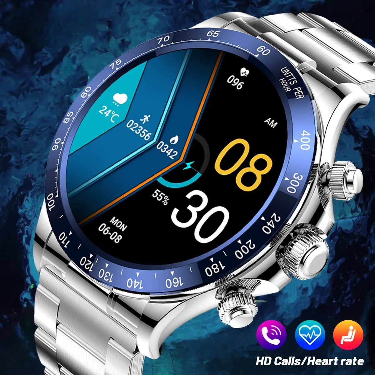 2024 New Male Charm Multi-functional Weather Smart Remote Control Photo Blood Oxygen Detection Health Smart Watch 1