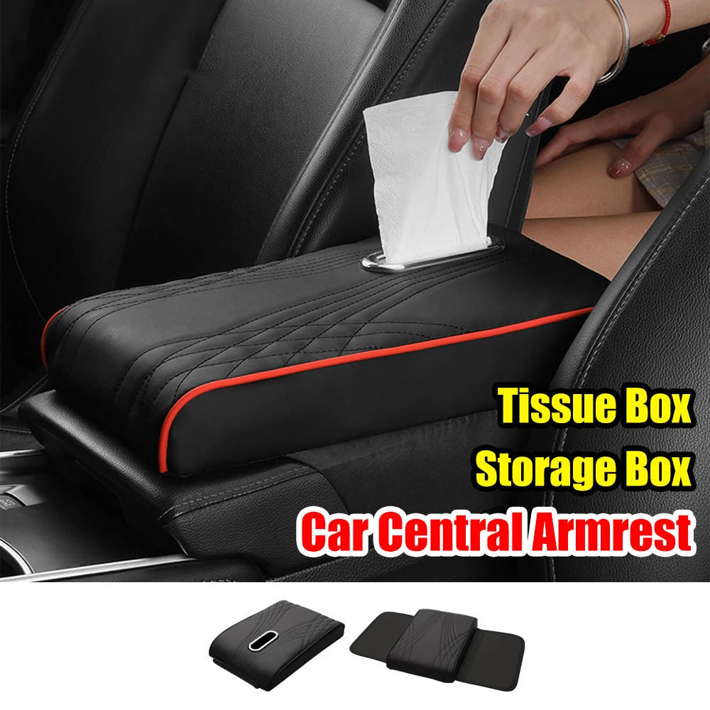 Leather Car Armrest Box Pad Center Console Arm Rest Protection