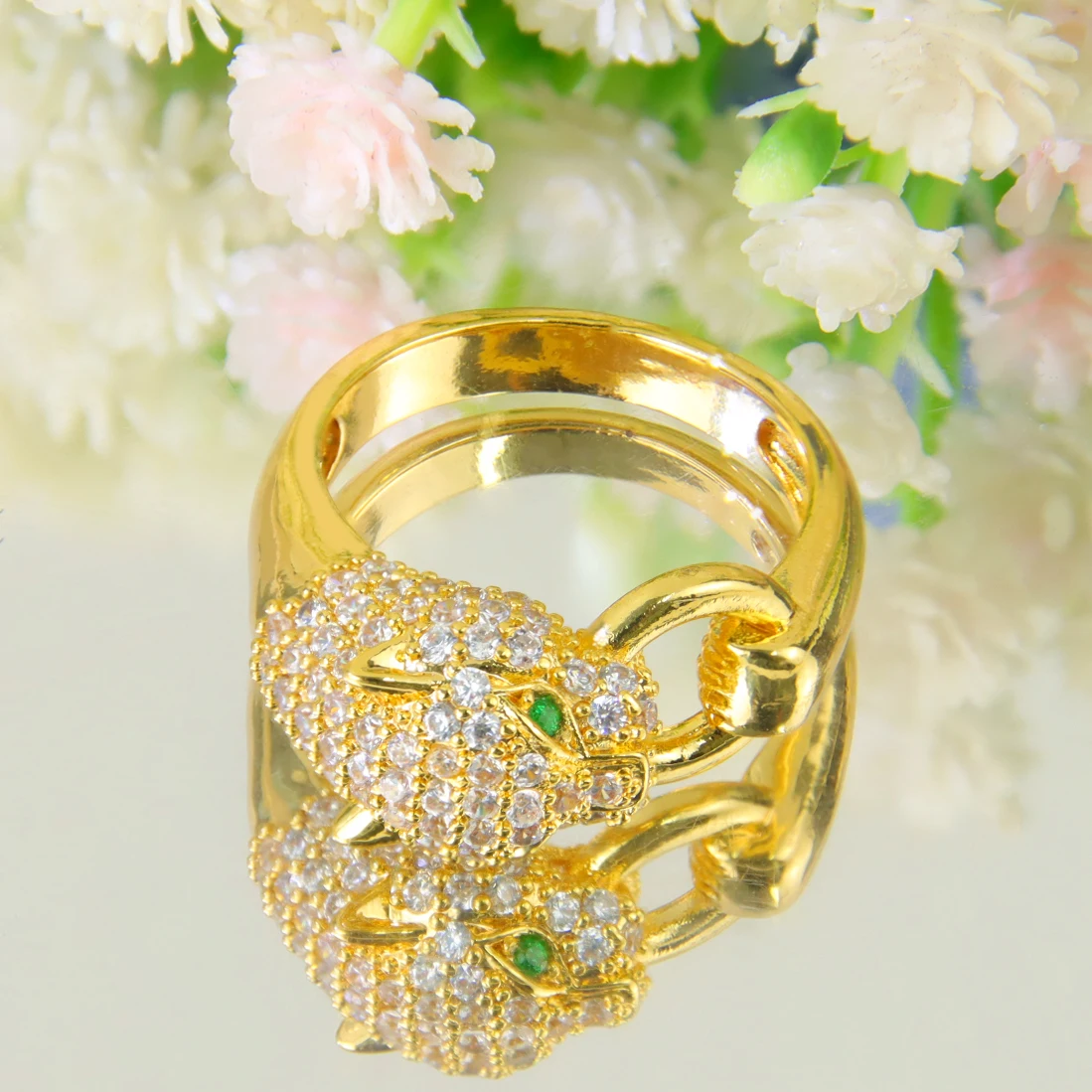 男性と女性のためのサウディパンクリング,個性的なヒョウの指輪