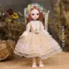 Plastic 30CM Movable Joint Doll Cute Princess Toy Safety Girl Dress Up Toys 3D Makeup Doll With Music Children 6