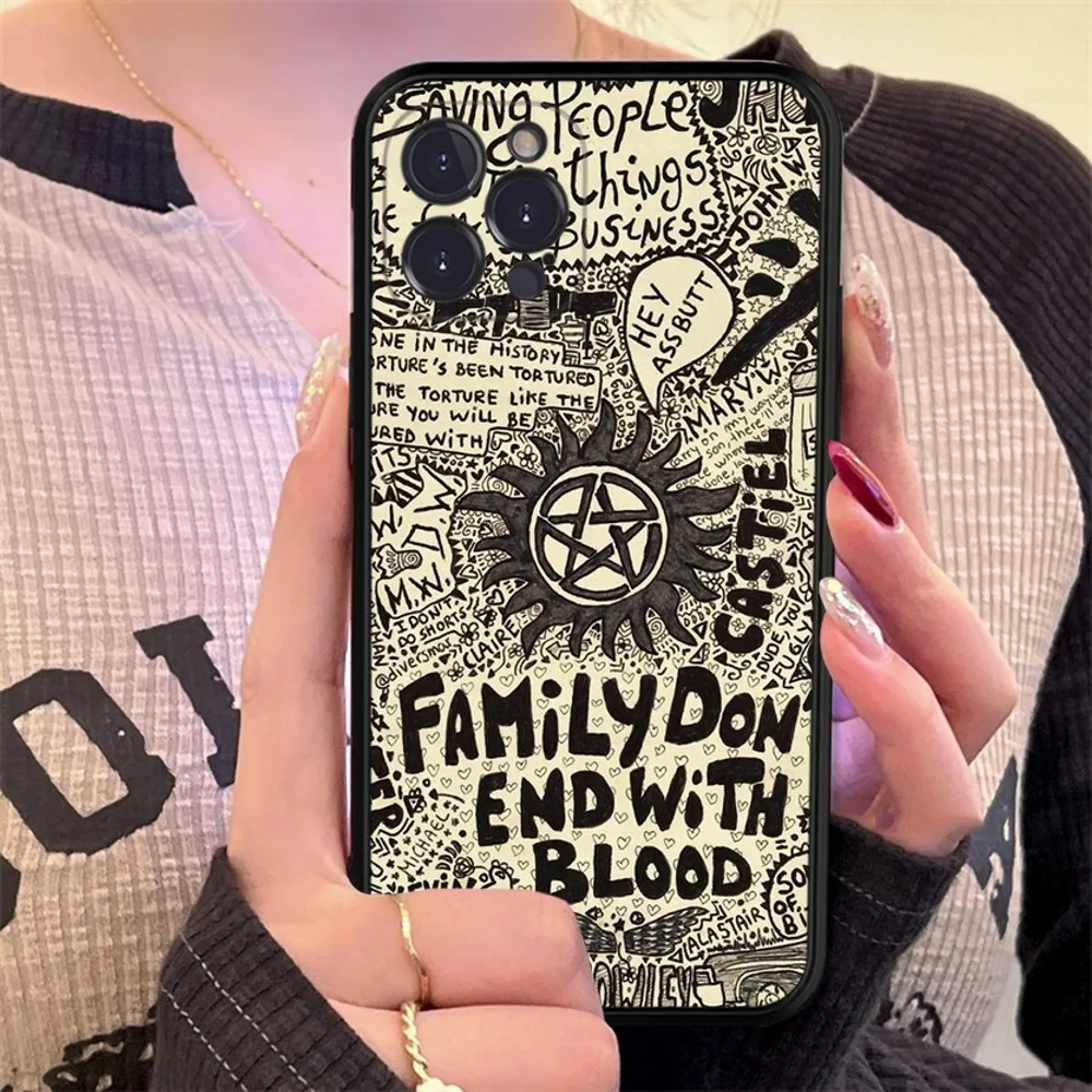 thumbnail image 1 of Funda de teléfono Supernatural SPN Dean y Sam, carcasa de silicona suave para iphone 15 14 13 12 11 Pro Mini XS MAX 8 7 6 Plus X XS XR, 1 of 4