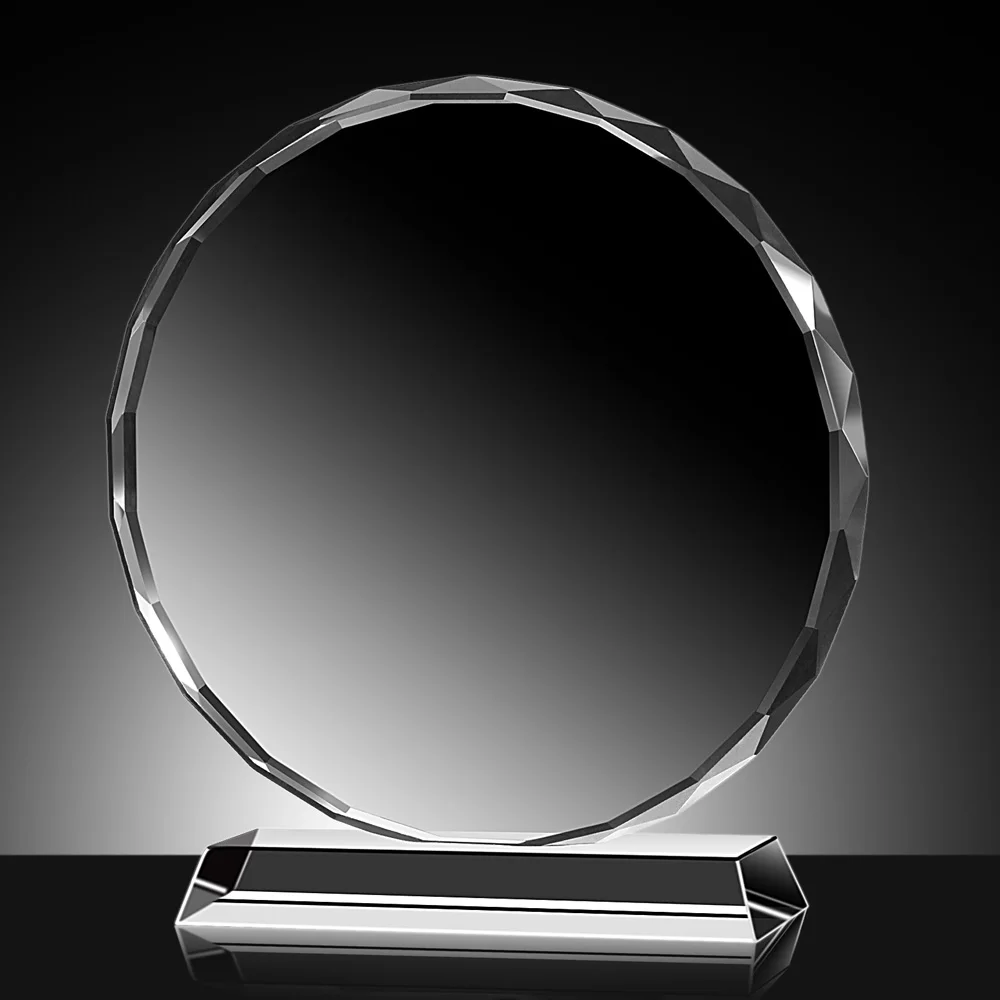 Round Shape Crystal Glass Photo Frame Personalized Figurines Crystal Birthday Friends Gifts Home Decor
