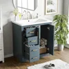 Herringbone Single Sink Bathroom Vanity, 30" Modern Bathroom Vanity Storage Cabinet with 3 Drawers and 2 Doors, Solid Wood Frame 3