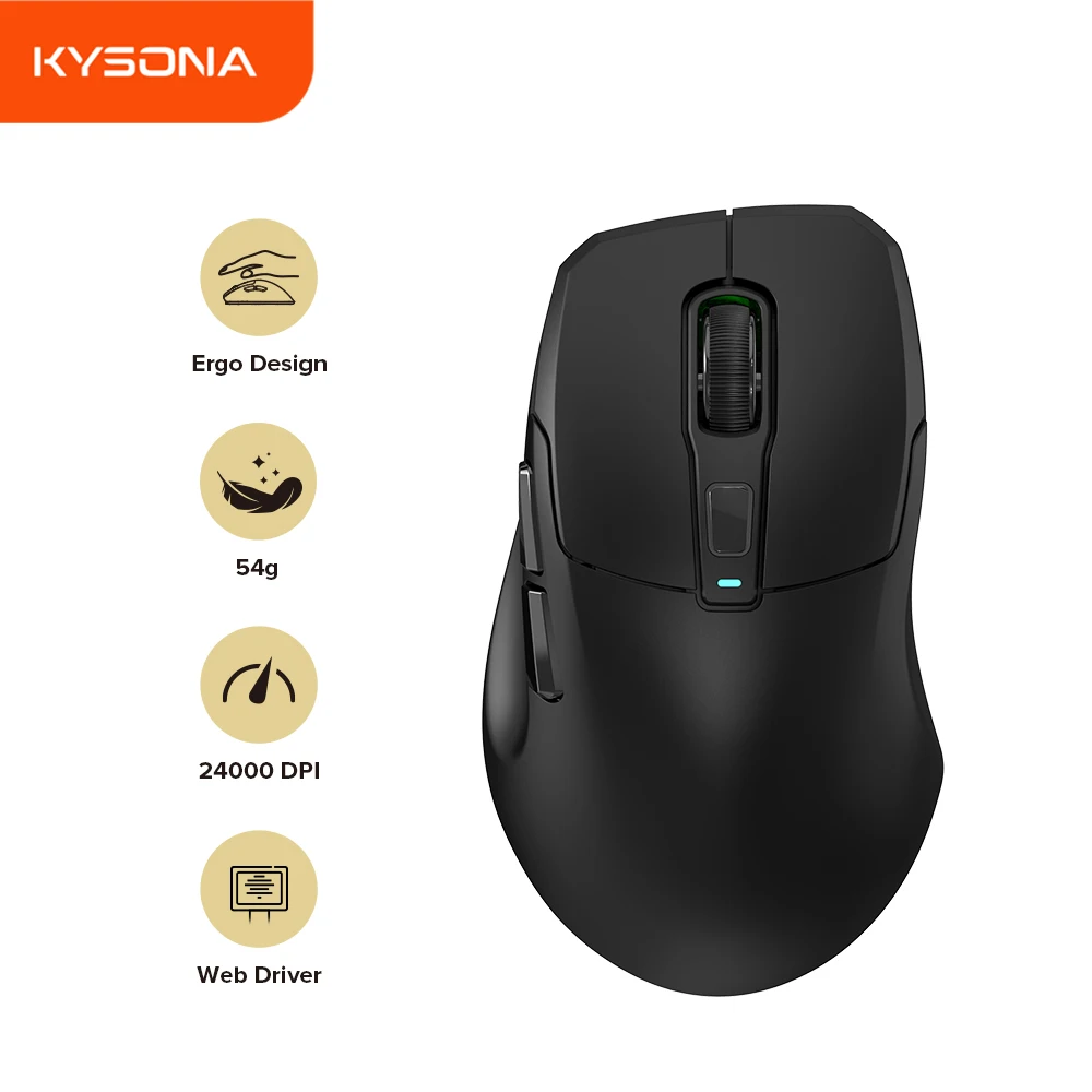 KYSONA Uranus SE PAW3311 Bluetooth Mouse Triple Mode Connectivity Ultra-Light Gaming Mouse 1KHz Polling Rate For Laptop PC