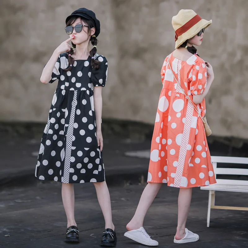

Summer Children Clothing 2022 New Girls Princess Dress Fashionable Kids Cute Dot Casual Dresses, #7022