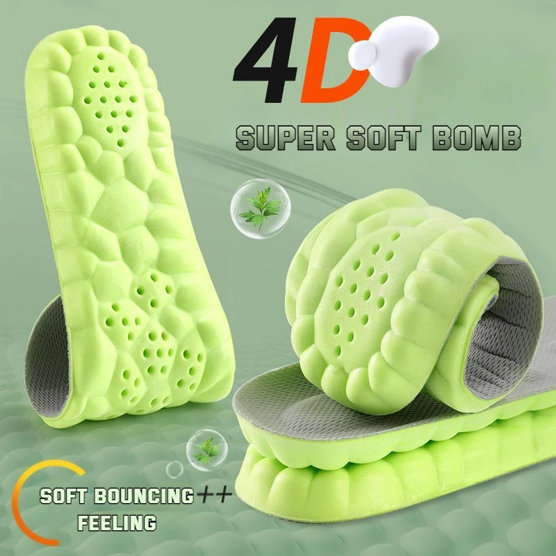 4D Super Soft Elastic Running Insole for Feet Wormwood Mint Massage Arch orthopedic insoles for men Shoe Sole orthotic insoles massage arch support insoles sport insoles shoe insoles orthopedic insoles massage insoles