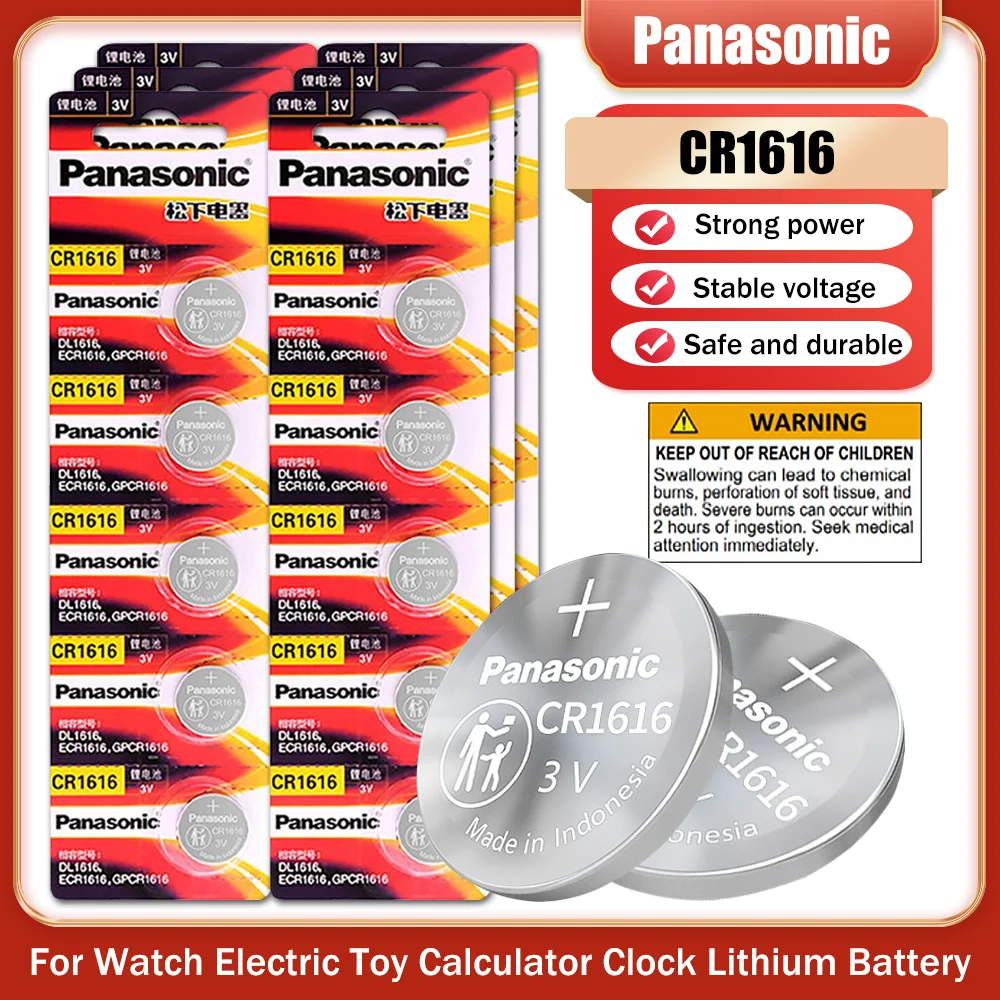 5 30PCS Panasonic CR1616 3V Lithium Battery For Calculator Toy Watch