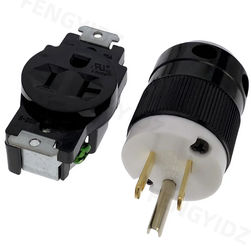 125V 15A L5-15p L5-15R copper Female male wired lock connector US industry Generator control nema power plug Receptacle Socket