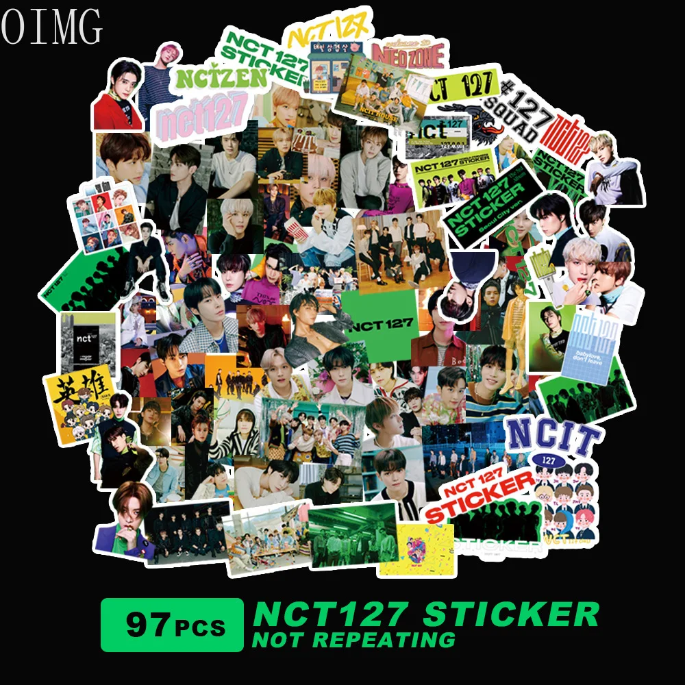 97pcs pack kpop nct 127 stickers nct127 new album photo print cartoon stickers for luggage laptop notebook phone case fans gift stationery sticker aliexpress
