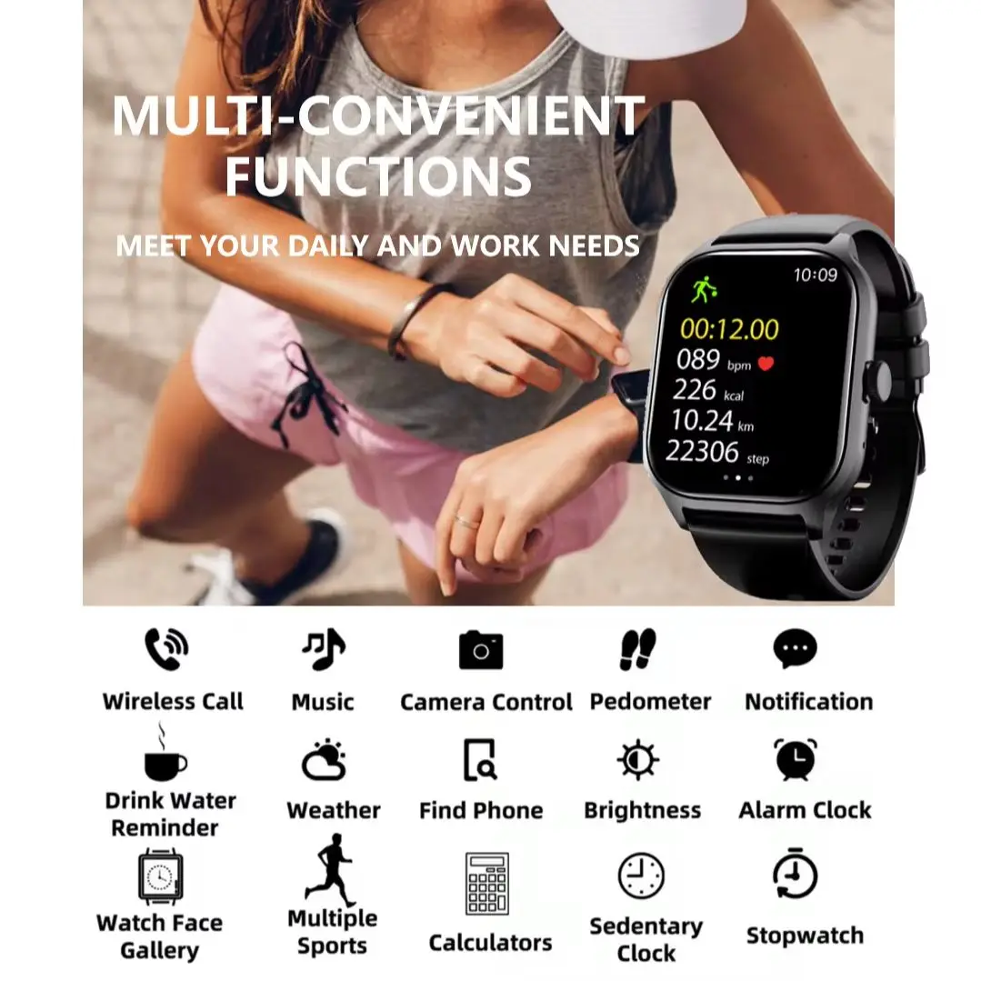 Smart Watches For Man Woman Bluetooth Call Music Fitness Tracker Sport With Waterproof Pedometer Information Alerts