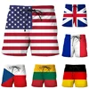 3D Print National Flag Graphic Beach Shorts For Men Summer Funny Casual Board Shorts Swimwear Quick Dry Men Swim Trunks 1