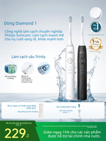 Bàn chải điện Philips Sonicare Diamond Clean, công nghệ sóng âm, làm sạch mảng bám và trắng răng, hàng chính hãng
