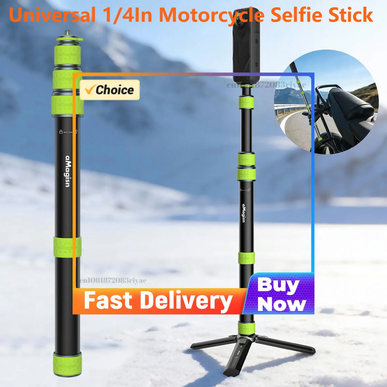 Perche selfie pour guidon de moto pour caméra action_voghion.com