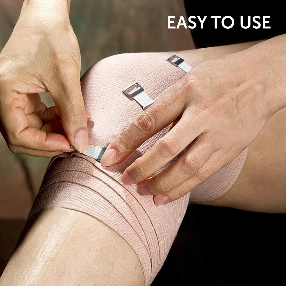 10Pcs/Set Elastic Bandage Clips Bandage Wrap ClipsPlastic Storage Box Replaceable Wrap Clips for Various Types Banda