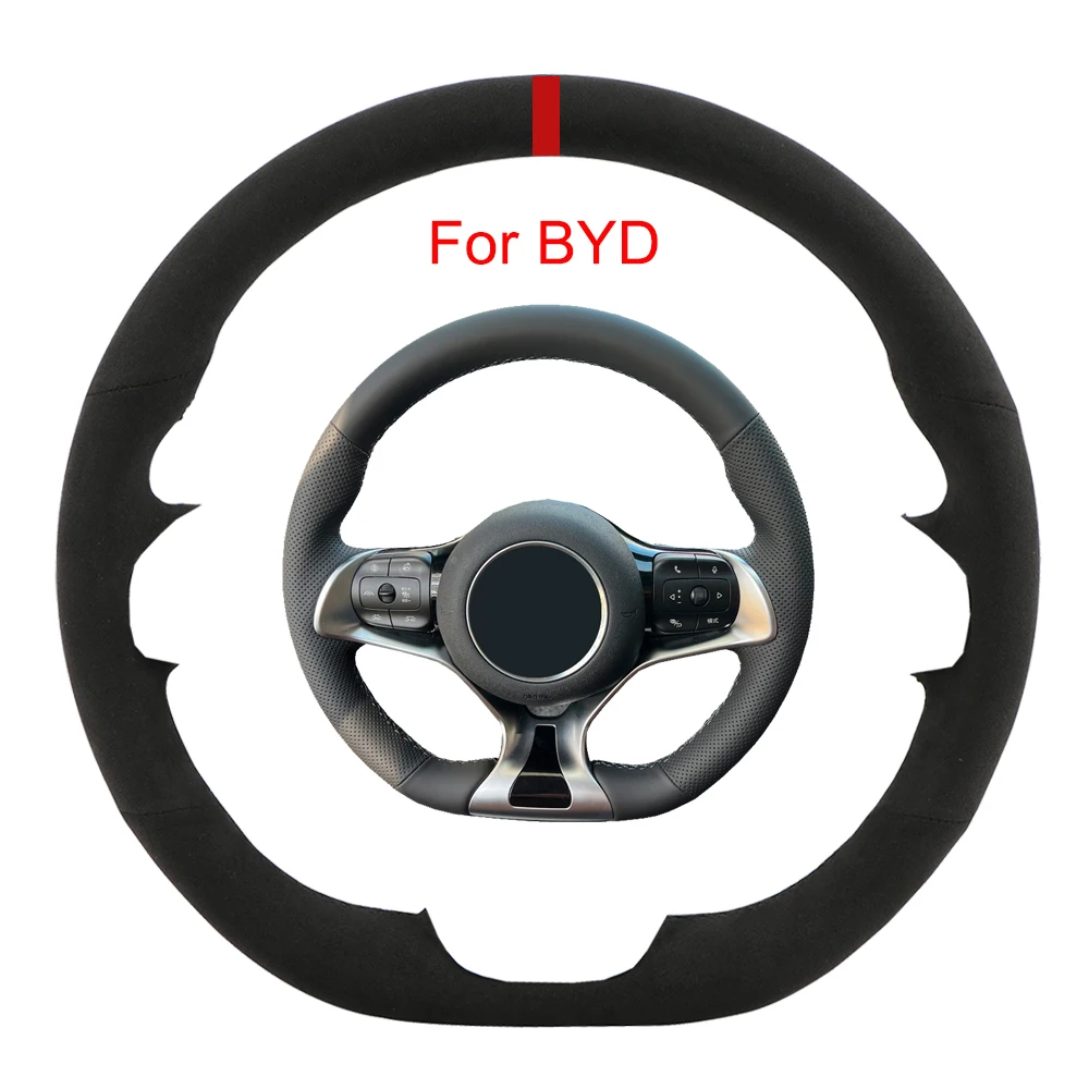 

Оригинальная модель на заказ для BYD Atto 3 Atto 3 EV Yuan Plus 2022 2023, Ручное шитье, замшевая рулевая накидка
