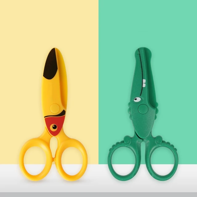 1 Piece Cartoons Mini Scissors Plastic Kindergarten Manual Round Head  Safety Kids Scissors Cute Scissors - Scissors - AliExpress