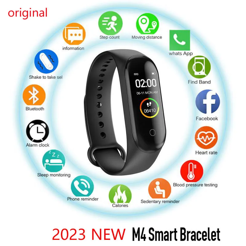 

M4 Smart Bracelet Watch Men Women Fitness Tracker Heart Rate Monitor Waterproof Sport Smartwatch For Xiaomi iPhone PK Y68 D20 M6