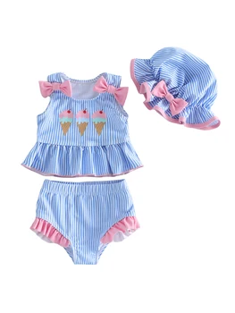 Watermelon Ruffle Toddler Swimsuit Set 1