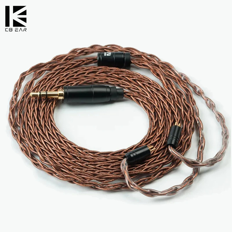 KBEAR 8 Core Oxygen-free Copper Earphone Cable For Metal 2PIN/MMCX
