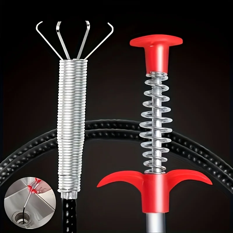Description Picture 2 of itemToilet Unclogging Tool - Home Toilet Drain Cleaner with 4 Claws, Flexible Handheld Sewer Grabber for Removing Debris