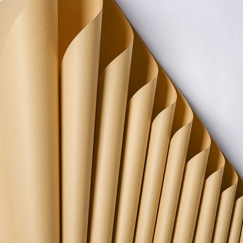 꽃을 위한 브라운 크래프트 종이 시트 생분해성 포스터 종이 포장지 포장 롤