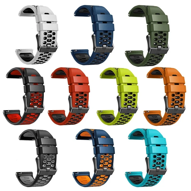 Breathable Silicone Wristband for Smart Watches - 24mm Strap Replacement