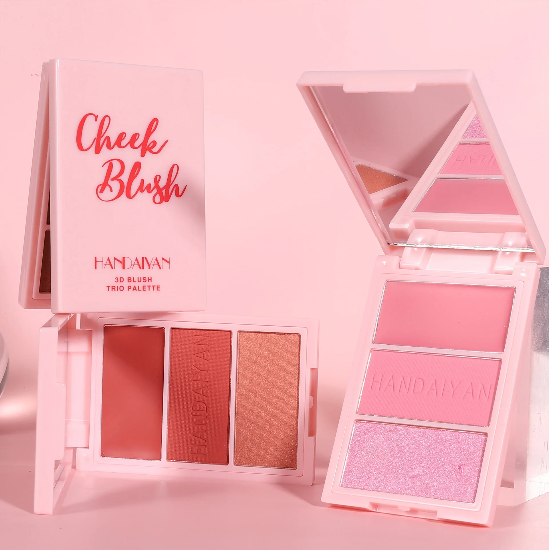 3 in 1 Waterproof Eyeshadow Highlight Bronzer Cheek Blush Palette 5