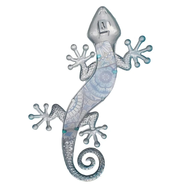 Metal Lizard Gecko Wall Art Otthoni Kerti Dekoráció Kültéri Szobrokhoz Szobrok És Figurák Miniatűr Díszek Hátsó Udvar - Image 2