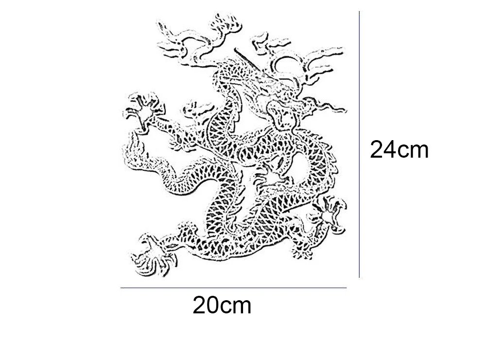 Stickerei Drachen Dekorative Patch für DIY, Nähen auf Kleidung, Ethnische Stil, Klassische Dekorationen, Kleidungs stück Accessoires, 1 PC – Detail 1